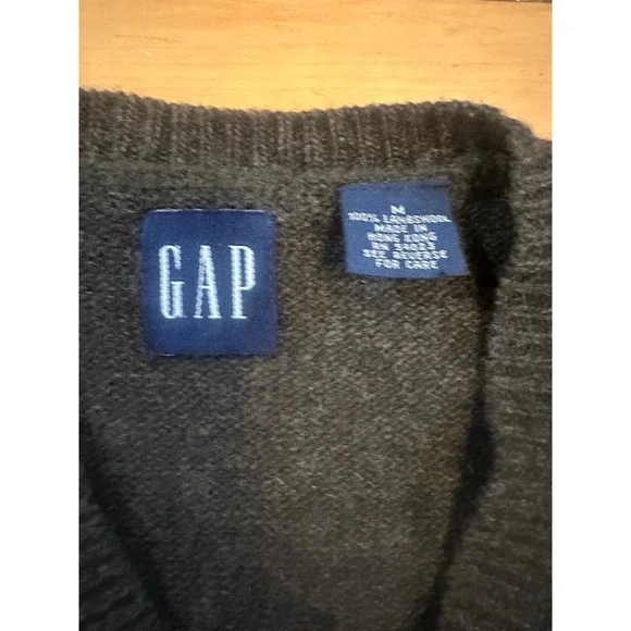 cozy grandpa 90s Vintage Gap 100% wool sweater vest - Picture 3 of 7